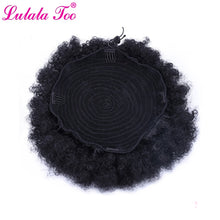 Load image into Gallery viewer, 10inch High Puff Afro Curly Wig Ponytail Drawstring Short Afro Kinky Pony Tail Clip in on Synthetic Kinky Curly Hair Bun