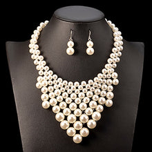 Load image into Gallery viewer, UDDEIN Nigerian Wedding Indian Jewelry Sets Bib Beads African Beads jewelry Sets Bridal Party Necklace simulated pearl chokers