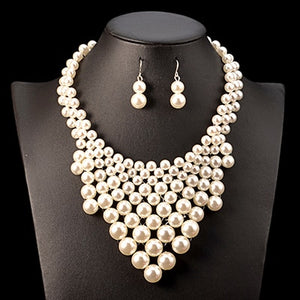 UDDEIN Nigerian Wedding Indian Jewelry Sets Bib Beads African Beads jewelry Sets Bridal Party Necklace simulated pearl chokers