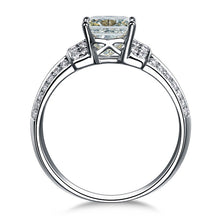 Load image into Gallery viewer, ZOCAI Princess Cut Real 1.0 Ct Main Diamond with 0.20 Ct Side Diamond 18K White Gold Engagement Diamond Ring W03754