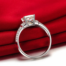 Load image into Gallery viewer, ZOCAI Princess Cut Real 1.0 Ct Main Diamond with 0.20 Ct Side Diamond 18K White Gold Engagement Diamond Ring W03754