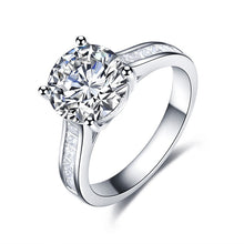 Load image into Gallery viewer, ZOCAI Century Classic Natural Real 1.0 CT Certified I-J/SI Round Cut Diamond Engagement Women Ring 18K White Gold (AU750) W00159