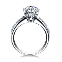 Load image into Gallery viewer, ZOCAI Real Natural 1.0 CT Certified D-E/VVS Round Cut Diamond Wedding Women Ring 18K White Gold (AU750) W04672