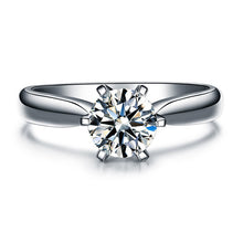 Load image into Gallery viewer, ZOCAI Century Classic Natural Real 1.0 CT Certified F-G/SI Round Cut Diamond Engagement Women Ring 18K White Gold (AU750) W04354