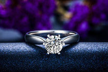 Load image into Gallery viewer, ZOCAI Century Classic Natural Real 1.0 CT Certified F-G/SI Round Cut Diamond Engagement Women Ring 18K White Gold (AU750) W04354