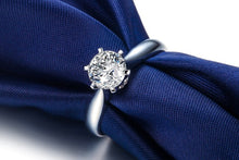 Load image into Gallery viewer, ZOCAI Century Classic Natural Real 1.0 CT Certified F-G/SI Round Cut Diamond Engagement Women Ring 18K White Gold (AU750) W04354