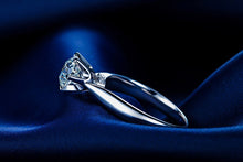 Load image into Gallery viewer, ZOCAI Century Classic Natural Real 1.0 CT Certified F-G/SI Round Cut Diamond Engagement Women Ring 18K White Gold (AU750) W04354