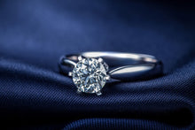 Load image into Gallery viewer, ZOCAI Century Classic Natural Real 1.0 CT Certified F-G/SI Round Cut Diamond Engagement Women Ring 18K White Gold (AU750) W04354