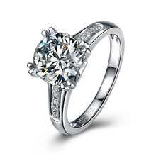 Load image into Gallery viewer, ZOCAI Real 1.0 CT Certified F-G/VS Round Cut Diamond Engagement Women Ring 18K White Gold (AU750) W04710