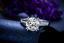 Load image into Gallery viewer, ZOCAI Real 1.0 CT Certified F-G/VS Round Cut Diamond Engagement Women Ring 18K White Gold (AU750) W04710
