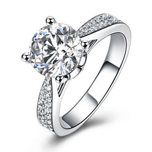Load image into Gallery viewer, ZOCAI ring For Love Real 1.0 CT GIA Certified F-G/VS2 Round Cut Diamond Engagement Women Ring 18K White Gold (AU750) W03404