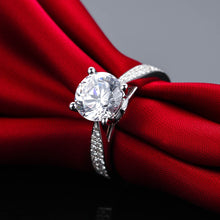 Load image into Gallery viewer, ZOCAI ring For Love Real 1.0 CT GIA Certified F-G/VS2 Round Cut Diamond Engagement Women Ring 18K White Gold (AU750) W03404