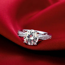 Load image into Gallery viewer, ZOCAI ring For Love Real 1.0 CT GIA Certified F-G/VS2 Round Cut Diamond Engagement Women Ring 18K White Gold (AU750) W03404