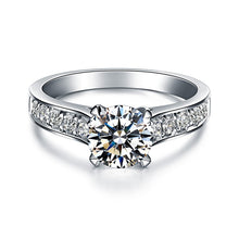Load image into Gallery viewer, ZOCAI Real 1.0 CT Certified F-G/SI Round Cut Diamond Engagement Women Ring 18K White Gold (AU750) W04635