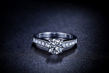 Load image into Gallery viewer, ZOCAI Real 1.0 CT Certified F-G/SI Round Cut Diamond Engagement Women Ring 18K White Gold (AU750) W04635