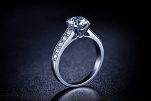 Load image into Gallery viewer, ZOCAI Real 1.0 CT Certified F-G/SI Round Cut Diamond Engagement Women Ring 18K White Gold (AU750) W04635