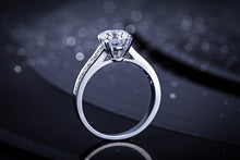 Load image into Gallery viewer, ZOCAI Real 1.0 CT Certified F-G/SI Round Cut Diamond Engagement Women Ring 18K White Gold (AU750) W04635