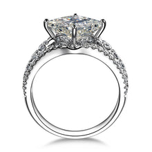 Load image into Gallery viewer, ZOCAI Side Stone Split Shank Real 1.6 CT Natural F-G / VS Princess Cut Diamond Engagement Ring 18K White Gold W03761