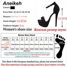 Load image into Gallery viewer, Aneikeh 2020 NEW 14.5CM Platform High Heels Sandals Summer Sexy Ankle Strap Open Toe Gladiator Party Dress Women Shoes Size 42