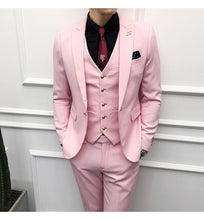 Load image into Gallery viewer, Men Brand New Slim Fit Business Formal Wear Tuxedo High Quality Wedding Dress Mens Suits Casual Costume Homme 2XL Pink