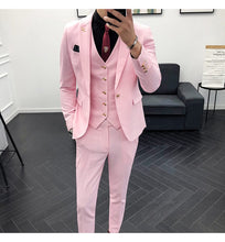 Load image into Gallery viewer, Men Brand New Slim Fit Business Formal Wear Tuxedo High Quality Wedding Dress Mens Suits Casual Costume Homme 2XL Pink