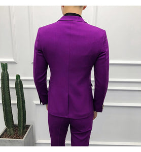 Men Brand New Slim Fit Business Formal Wear Tuxedo High Quality Wedding Dress Mens Suits Casual Costume Homme 2XL Pink