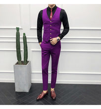 Load image into Gallery viewer, Men Brand New Slim Fit Business Formal Wear Tuxedo High Quality Wedding Dress Mens Suits Casual Costume Homme 2XL Pink