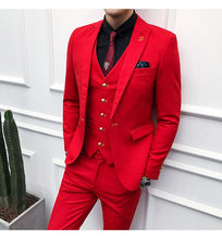 Load image into Gallery viewer, Men Brand New Slim Fit Business Formal Wear Tuxedo High Quality Wedding Dress Mens Suits Casual Costume Homme 2XL Pink