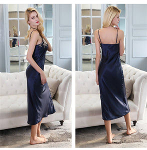 Brand Design 100% Real Silk Long Dressing Night Gown Women Evening Nightgown Nightie Sleepwear Mulberry Silk Sexy Nightdress