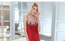 Load image into Gallery viewer, Brand Design 100% Real Silk Long Dressing Night Gown Women Evening Nightgown Nightie Sleepwear Mulberry Silk Sexy Nightdress