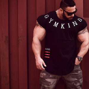 Mens Summer Run Jogging Sports Cotton T-shirt Man Gym Fitness Bodybuilding t shirt Male Workout Training Tee Tops Brand Clothing