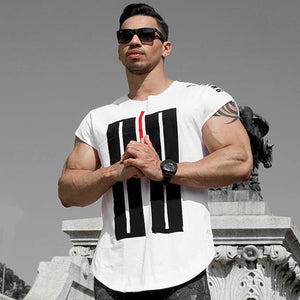 Mens Summer Run Jogging Sports Cotton T-shirt Man Gym Fitness Bodybuilding t shirt Male Workout Training Tee Tops Brand Clothing