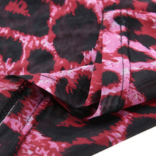 Load image into Gallery viewer, Pink leopard print mesh top female t-shirt long sleeve transparent crop top tee