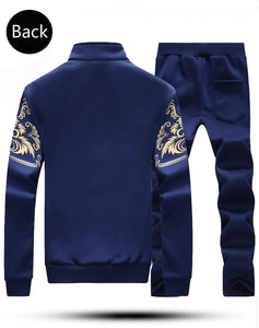 Plus men sport suit long sleeved cashmere coat high school male fitness baseball sweater, sportswear pants suit