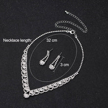 Load image into Gallery viewer, Women Crystal Bridal Jewelry Sets Fashion Rhinestone Choker Necklace Earrings African Wedding Jewelry Sets