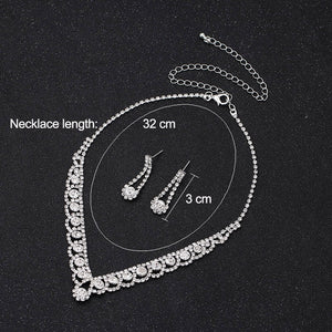 Women Crystal Bridal Jewelry Sets Fashion Rhinestone Choker Necklace Earrings African Wedding Jewelry Sets