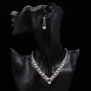 Women Crystal Bridal Jewelry Sets Fashion Rhinestone Choker Necklace Earrings African Wedding Jewelry Sets