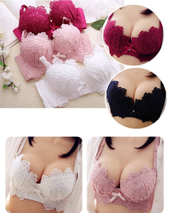 Sexy Underwear Set Push Up Bra Set For Women Underwear Lace Embroidery Bralette Set Women Intimates Lingerie AB Cup