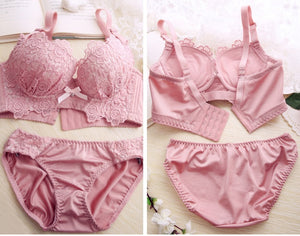 Sexy Underwear Set Push Up Bra Set For Women Underwear Lace Embroidery Bralette Set Women Intimates Lingerie AB Cup