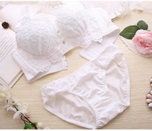 Load image into Gallery viewer, Sexy Underwear Set Push Up Bra Set For Women Underwear Lace Embroidery Bralette Set Women Intimates Lingerie AB Cup