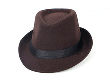 Load image into Gallery viewer, Wool Fedora Jazz Hat Men Chapeu Panama Masculino Sombrero Mujer Women Felt Hats Man Bowler Vintage Black Retro Cap