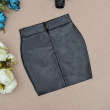 Load image into Gallery viewer, Women Body con Leather Skirt Mini Short Skirt Side Split