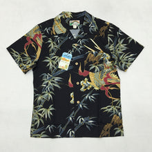 Load image into Gallery viewer, BOB DONG Dragon Bamboo Pattern &#39;Aloha&#39; Hawaiian Shirts For Men Camp Collar Black