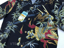 Load image into Gallery viewer, BOB DONG Dragon Bamboo Pattern &#39;Aloha&#39; Hawaiian Shirts For Men Camp Collar Black
