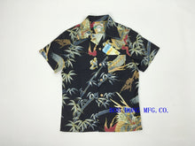 Load image into Gallery viewer, BOB DONG Dragon Bamboo Pattern &#39;Aloha&#39; Hawaiian Shirts For Men Camp Collar Black