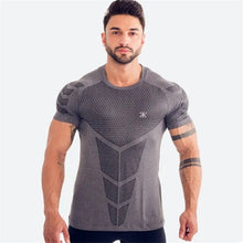 Load image into Gallery viewer, Quick dry T-shirt Men Fitness Bodybuilding Workout Black Tops