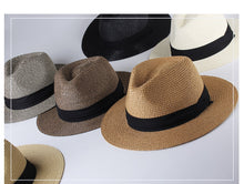 Load image into Gallery viewer, FURTALK Panama Hat Summer Sun Hats for Women Man Beach Straw Hat for Men UV Protection Cap chapeau femme 2020