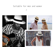 Load image into Gallery viewer, FURTALK Panama Hat Summer Sun Hats for Women Man Beach Straw Hat for Men UV Protection Cap chapeau femme 2020