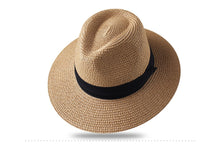 Load image into Gallery viewer, FURTALK Panama Hat Summer Sun Hats for Women Man Beach Straw Hat for Men UV Protection Cap chapeau femme 2020