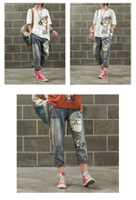 Load image into Gallery viewer, Women Vintage Cartoon Dog Little Girl Print Denim Jeans